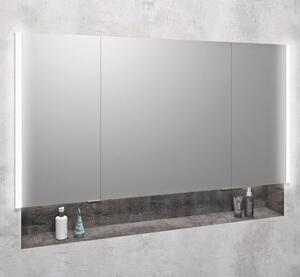 Sapho Integra szekrény 125.5x16.5x70 cm tükörrel szürke IN125