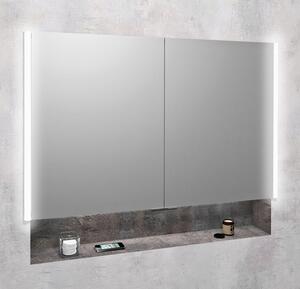 Sapho Integra szekrény 105.5x15.5x70 cm tükörrel szürke IN105