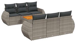 VidaXL Polyrattan Kerti Ülőgarnitúra - 7 részes - Szürke