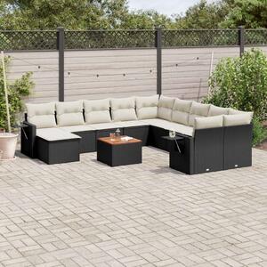 VidaXL Polyrattan Kerti Ülőgarnitúra - 14 részes - Fekete