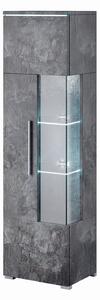 Könyvespolc Torvire 106, Ajtókkal, Zárt, Üveg, Laminált forgácslap, 160x45x35cm, Sötét beton
