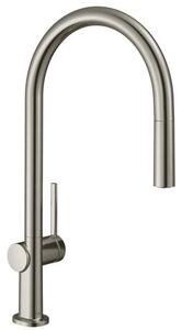 Mosogató csaptelep Hansgrohe Talis kihúzható zuhannyal rozsdamentes acél megjelenés 72802800