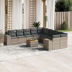 VidaXL Polyrattan Kerti Ülőgarnitúra - 11 részes - Szürke