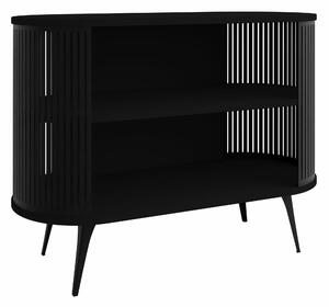 Könyvespolc Vitum, Nyitott, Fém, Laminált forgácslap, 90x120x40cm, Fekete