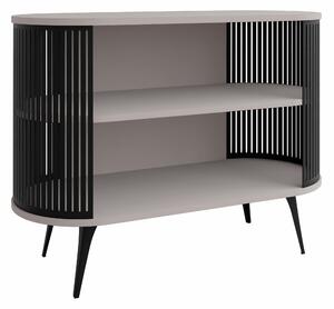 Könyvespolc Vitum, Nyitott, Fém, Laminált forgácslap, 90x120x40cm, Kasmír, Fekete