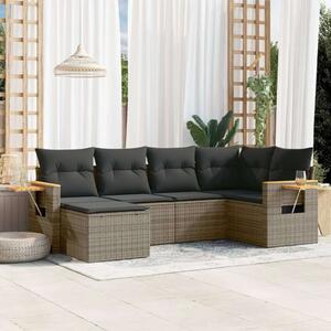 Polyrattan Kerti Ülőgarnitúra - 6 Részes - Szürke