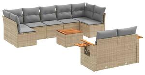 VidaXL Polyrattan Kerti Ülőgarnitúra - 10 részes - Bézs
