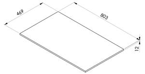 Ksuro 02 szekrény feletti pult 80.3x46.9 cm fehér 53003000