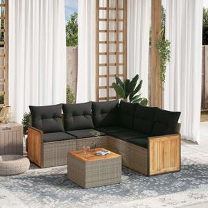 Polyrattan Kerti Ülőgarnitúra - 6 Részes Szürke