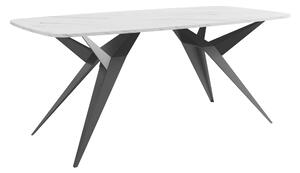 Asztal Oswego 152, 76x90cm, Fekete, Fehér márvány