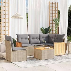 VidaXL Polyrattan Kerti Ülőgarnitúra - 6 részes - Bézs