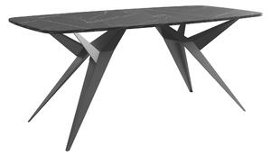 Asztal Oswego 152, 76x90cm, Fekete, Fekete márvány
