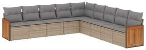 VidaXL Polyrattan Kerti Ülőgarnitúra - 9 részes - Bézs