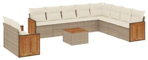VidaXL Polyrattan Kerti Ülőgarnitúra - 11 részes - Bézs