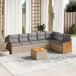 VidaXL Polyrattan Kerti Ülőgarnitúra - 8 részes, Bézs