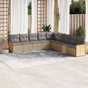 VidaXL Polyrattan Kerti Ülőgarnitúra - 9 részes - Bézs
