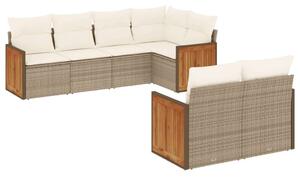 VidaXL Polyrattan Kerti Ülőgarnitúra - 7 részes - Bézs