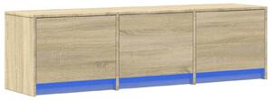VidaXL TV szekrény leddel fiókkal Sonoma 140 x 34 x 40 cm Faanyag