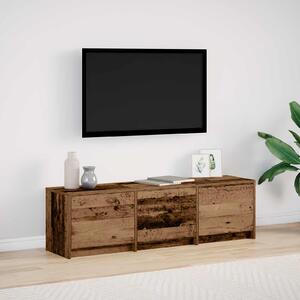 VidaXL TV szekrény leddel fiókkal Öreg fa 140 x 34 x 40 cm Faanyag