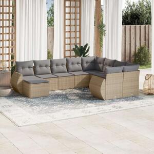 VidaXL Polyrattan Kerti Ülőgarnitúra - 10 részes - Bézs