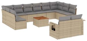 VidaXL Polyrattan Kerti Ülőgarnitúra - 13 részes - Bézs