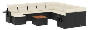 VidaXL Polyrattan Kerti Ülőgarnitúra - 12 részes - Fekete