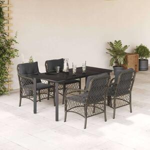 VidaXL Polyrattan Kerti Étkezőgarnitúra - 5 részes, Szürke