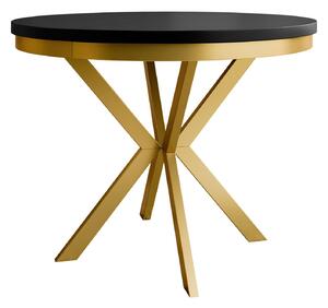 Asztal Oswego 156, 76cm, Fekete, Aranysárga
