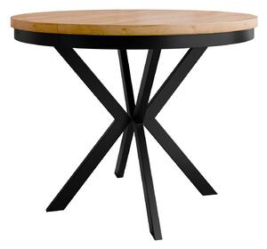 Asztal Oswego 157, 76cm, Fekete, Kézműves aranytölgy