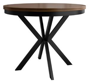 Asztal Oswego 157, 76cm, Dió, Fekete