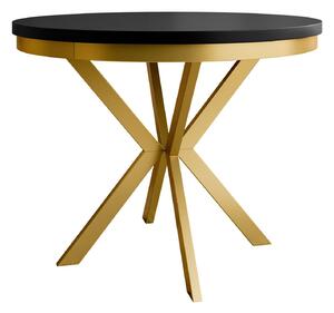 Asztal Oswego 157, 76cm, Fekete, Aranysárga