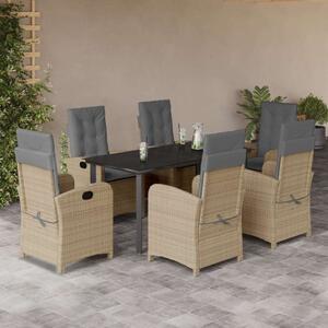 VidaXL Polyrattan Kerti Étkezőgarnitúra - 7 részes