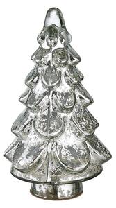 SILVER FOREST üveg fenyőfa ezüst 19cm