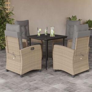 VidaXL Polyrattan Kerti Étkezőgarnitúra - 5 részes, Bézs