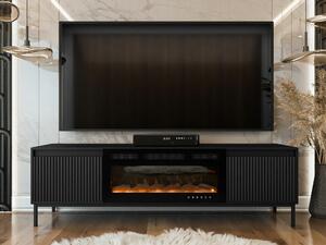 TV-állvány Comfivo Delruva III, Közepes sűrűségű farostlemez, Laminált forgácslap, 52x174x40cm, Fekete