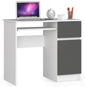 Íróasztal - Akord Furniture - 90 cm - fehér / szürke
