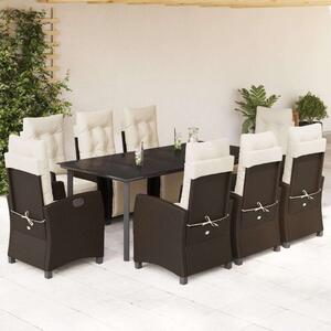 VidaXL Polyrattan Kerti Étkezőgarnitúra - 9 elemes