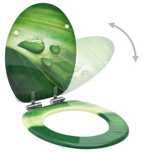 VidaXL zöld vízcseppmintás MDF WC-ülőke lassan csukódó fedéllel