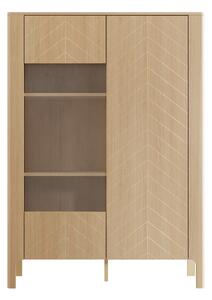 Könyvespolc Mavtoru 102, Ajtókkal, Zárt, Edzett üveg, Laminált forgácslap, 146x103x41cm, Tölgy