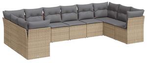 VidaXL Polyrattan Kerti Ülőgarnitúra - 10 részes - Bézs