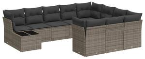 VidaXL Polyrattan Kerti Ülőgarnitúra - 11 részes - Szürke