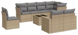 VidaXL Polyrattan Kerti Ülőgarnitúra - 9 részes - Bézs