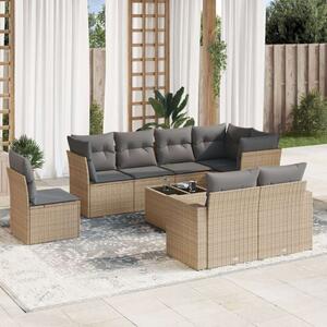 VidaXL Polyrattan Kerti Ülőgarnitúra - 9 részes - Bézs