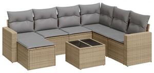 VidaXL Polyrattan Kerti Ülőgarnitúra - 8 részes - Bézs