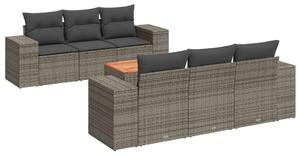 VidaXL Polyrattan Kerti Ülőgarnitúra - 7 részes - Szürke