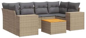 VidaXL Polyrattan Kerti Ülőgarnitúra - 7 részes - Bézs