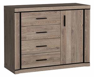 Komód Lorelie 102, Laminált forgácslap, 91x117x44cm, Triufel tölgy