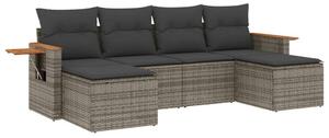 VidaXL Polyrattan Kerti Ülőgarnitúra - 6 részes - Szürke