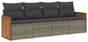VidaXL Polyrattan Kerti Ülőgarnitúra - 4 Részes - Szürke