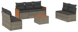 VidaXL 8-részes szürke polyrattan kerti ülőgarnitúra párnákkal